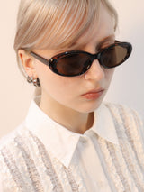 Oval Sunglasses 001  [BROWN]