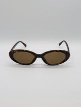 Oval Sunglasses 001  [BROWN]