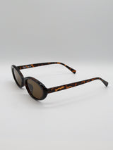 Oval Sunglasses 001  [BROWN]