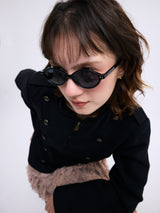 Oval Sunglasses002  [BLACK]
