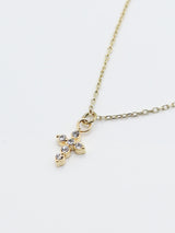 Zirconia Mini Cross Necklace