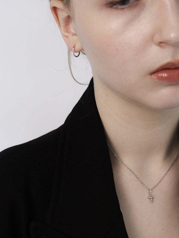 Zirconia Mini Cross Necklace – BILAN