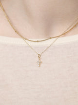 Zirconia Mini Cross Necklace