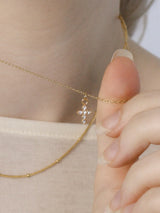 Zirconia Mini Cross Necklace